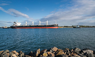 Cargo ship on Hunter River Newcastle - Image credit: Jaime Plaza Van Roon 