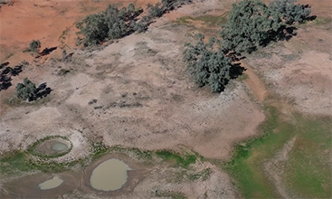 Aerial view of the Great Artesian Basin.