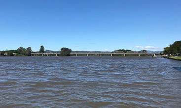 Manning River at Taree with the bridge in the background . Image credit: Dushmanta Dutta DPE 