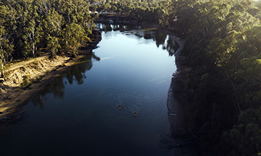 Kayaking on the Murray River.