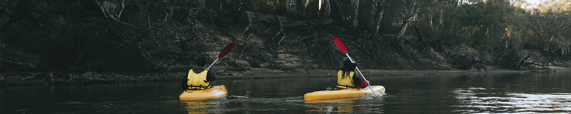 Kayaking down the Murray River.